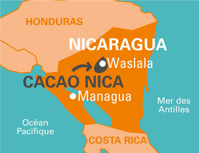 Carte coopÃ©rative CACAO NICA au Nicaragua gianduja onctueux